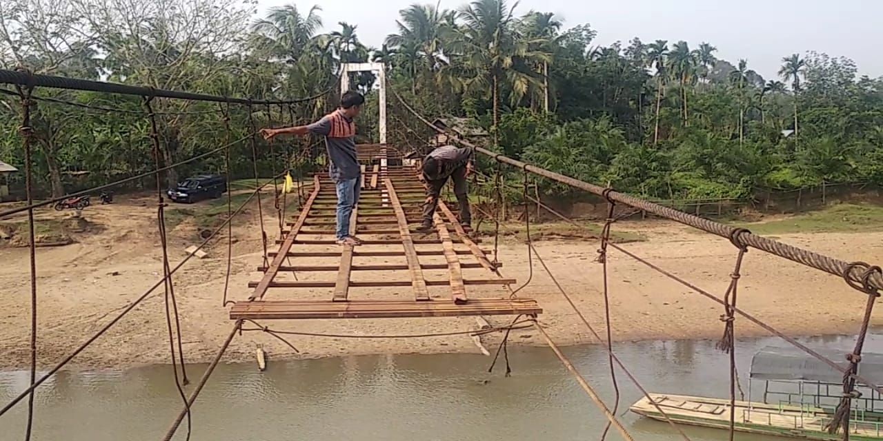 Jembatan di Teluk Pandak Bungo Sedang Dalam Perbaikan