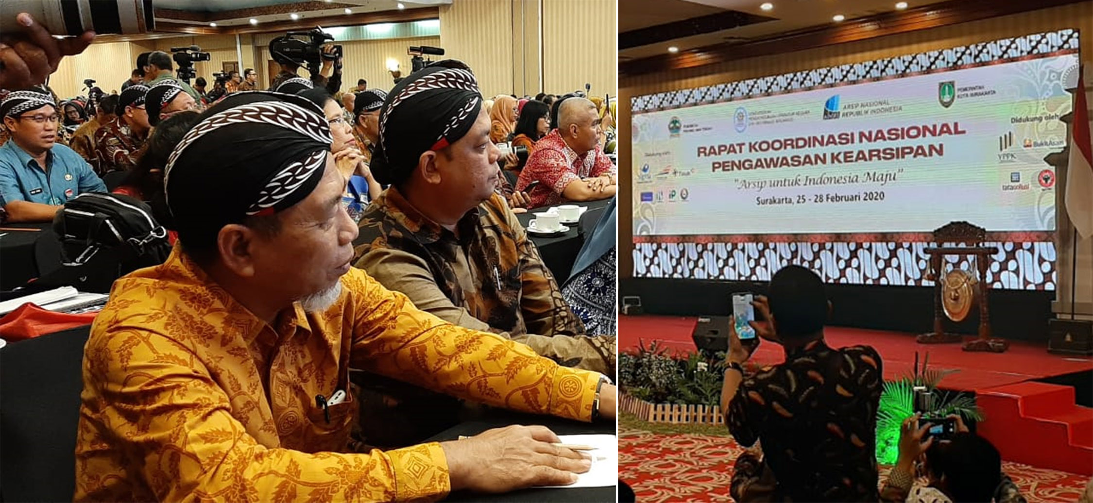 Wabup Merangin H Mashuri bersama Kadis Arsipus Merangin mengikuti jalanny rakor