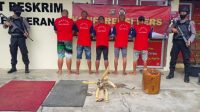 Polres Merangin Mengamankan 5 Orang Pelaku PETI