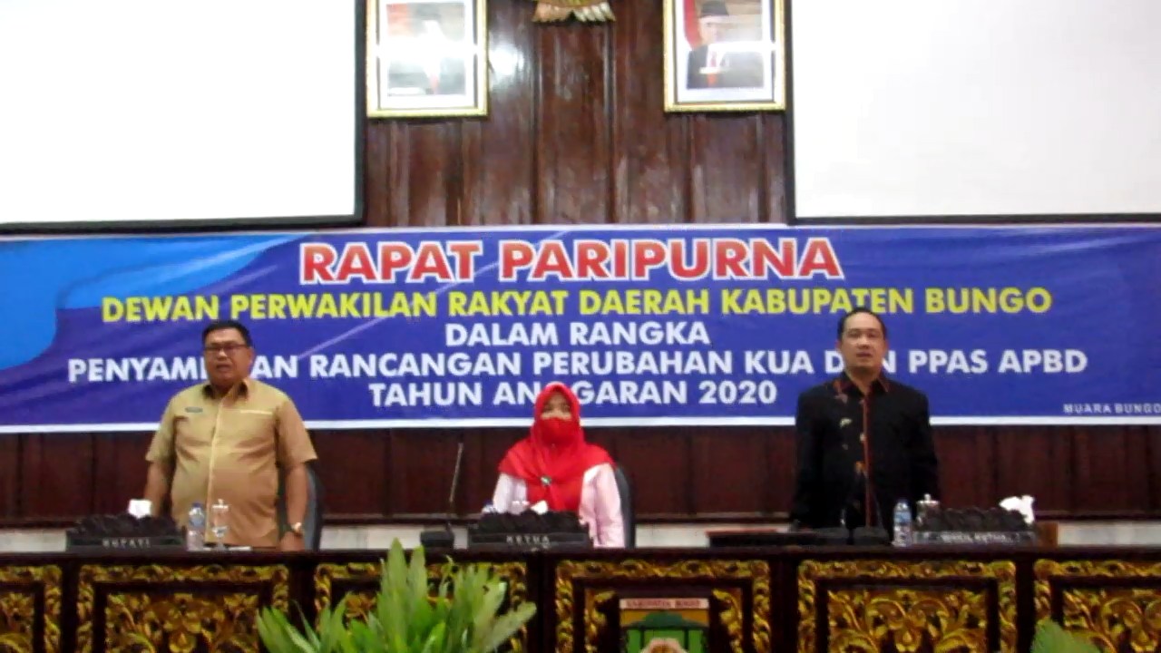 DPRD Bungo Gelar Rapat Paripurna Penyampaian Rancangan Perubahan KUA PPAS APBD 2020