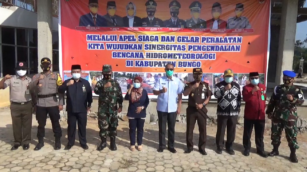 Jajaran Polres Bungo Ikuti Apel Siaga Pengendalian Bencana Hidrometeorologi