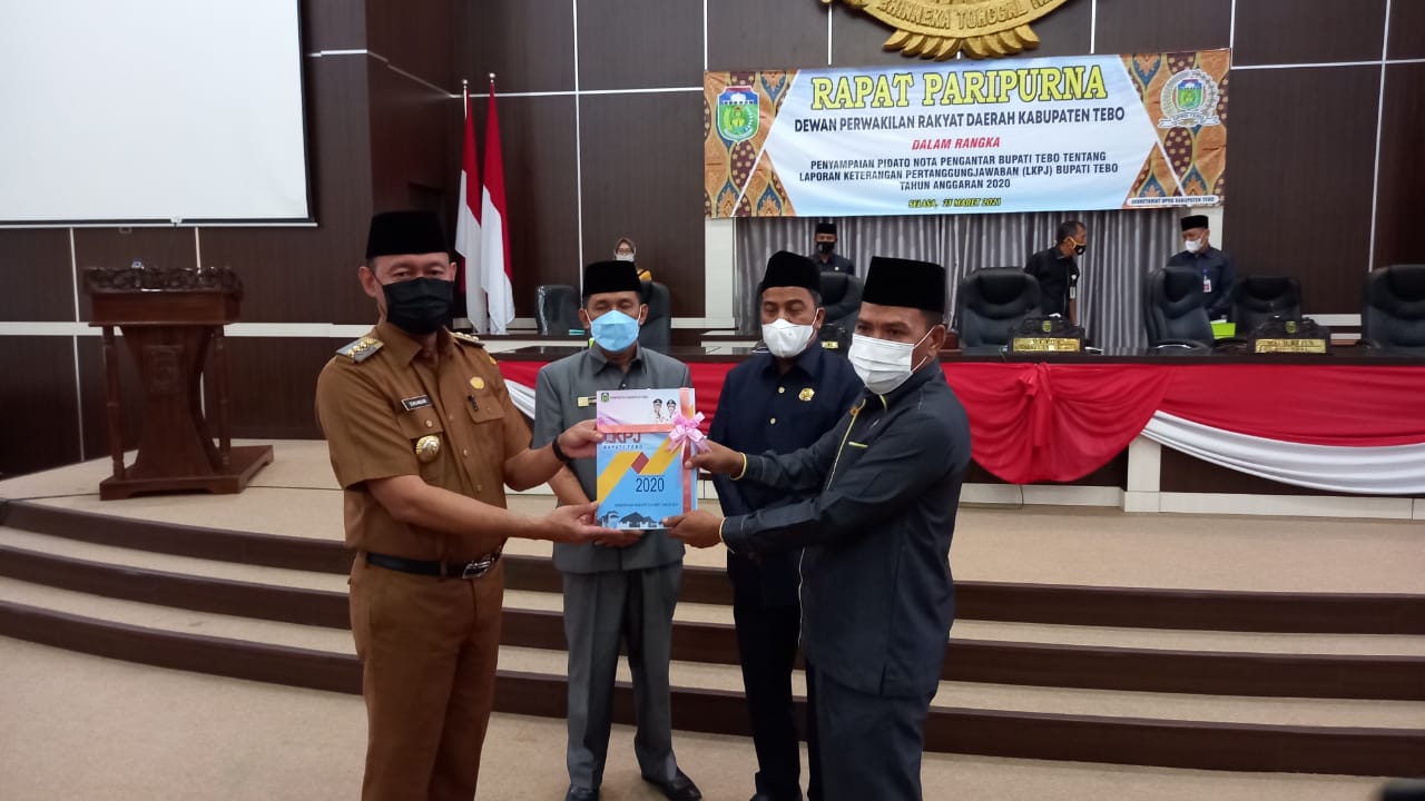 DPRD Tebo Gelar Paripurna Nota Pengantar Bupati tentang LKPJ Tahun Anggaran 2020