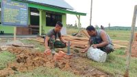 Satgas TMMD Buat Tiang Bendera, Pengerjaan SD Pembantu Finising