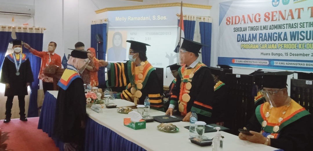 STIA Setih Setio Muara Bungo Sukses Gelar Wisuda 132 Lulusan Sarjana Periode Kedua Tahun 2021