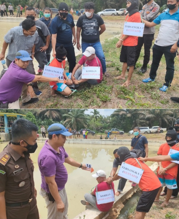 foto rekonstruksi pembunuhan