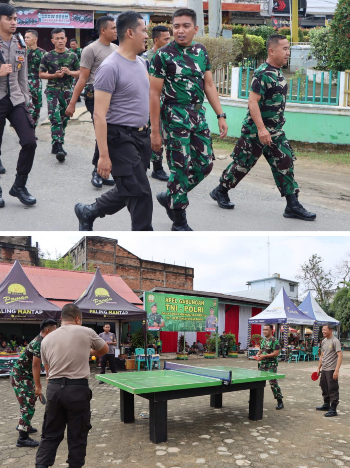 foto kapolres bungo dan dandim 0416 olah raga