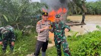 Kapolres Bungo Bersama Dandim 0416 Bute Berhasil Menertibkan 30 Unit Rakit dan 3 Mesin Dompeng PETI