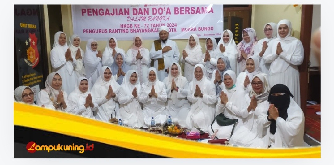 Peringati HKGB ke-72 Tahun 2024, Ketua Bhayangkari Cabang Bungo Melaksanakan Pengajian dan Do'a Bersama