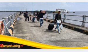 H-5 Jelang Idul Fitri Sudah Mengalami Lonjakan di Pelabuhan Penyeberangan Roro Kuala Tungkal.