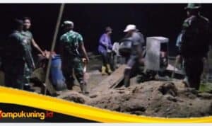 kodim0416-bungotebo Percepat Akses Warga, Kodim 0416/Bute Laksanakan Lembur Pembangunan Jembatan Gantung Rantau Duku, Progres Capai 50 Persen