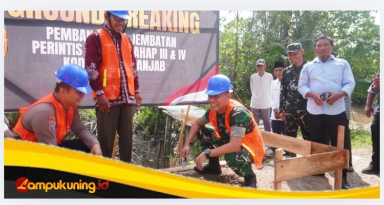 Dandim 0419/Tanjab Ground Breaking Jembatan Perintis Garuda, Warga Tungkal I Sambut Harapan Baru.