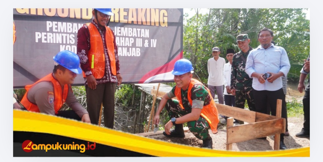 Dandim 0419/Tanjab Ground Breaking Jembatan Perintis Garuda, Warga Tungkal I Sambut Harapan Baru.