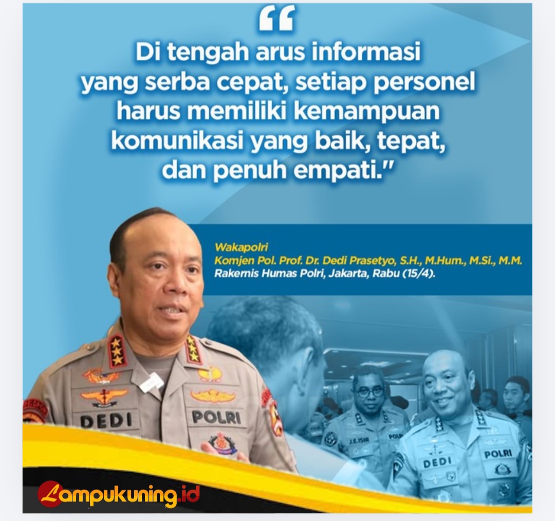 Wakapolri Komjen Pol Dedi Prasetyo: Humas Polri Bukan Hanya Sekadar Juru Bicara, Melainkan Strategic Communication Hub