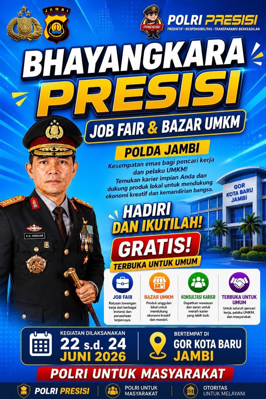 Polres Bungo Ajak Masyarakat Manfaatkan Bhayangkara Presisi Job Fair dan Bazar UMKM Polda Jambi