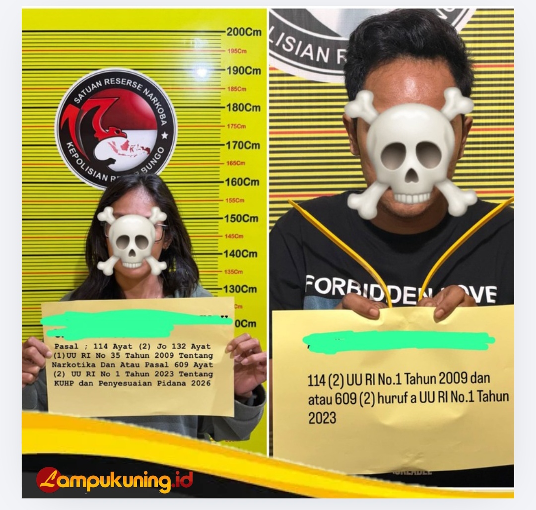 Diduga Hendak Edarkan Sabu 5,46 Gram, Pria dan Wanita di Ringkus Satresnarkoba Polres Bungo di Parkiran Penginapan