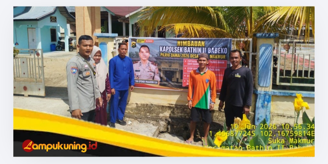 Bhabinkamtibmas Polsek Babeko Pasang Spanduk Imbauan Kamtibmas di Seluruh Dusun, Antisipasi C3 dan Jaga Kondusivitas Pilrio