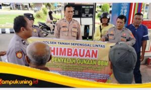 Antisipasi Penyelewengan BBM Subsidi, Polsek Tanah Sepenggal Lintas Gencar Awasi SPBU Simpang Somel