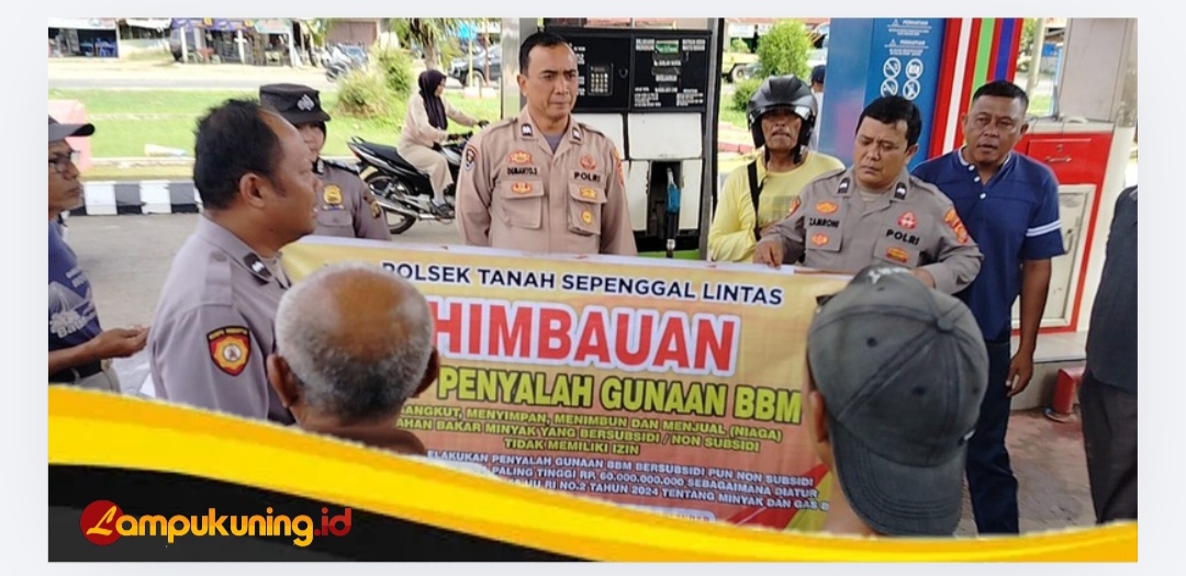 Antisipasi Penyelewengan BBM Subsidi, Polsek Tanah Sepenggal Lintas Gencar Awasi SPBU Simpang Somel