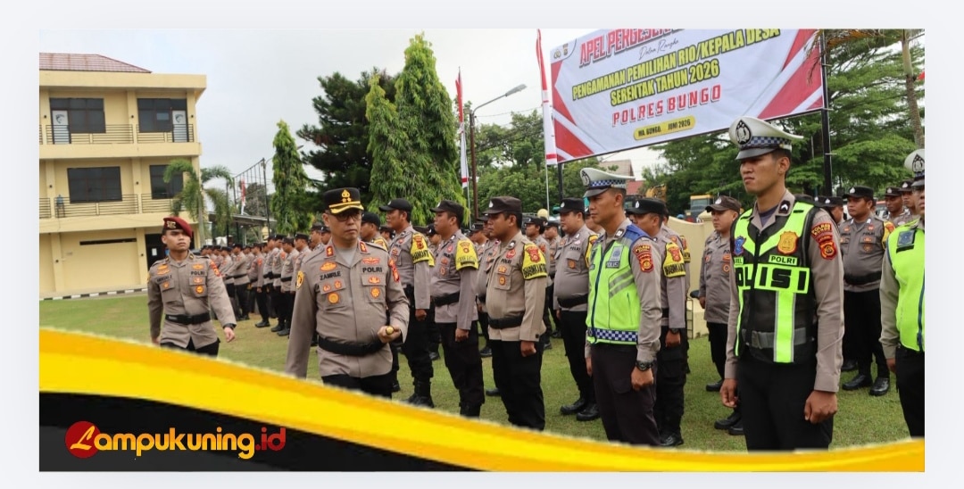 Polres Bungo Gelar Apel Pergeseran Pasukan, Siap Amankan Pilrio Serentak 2026
