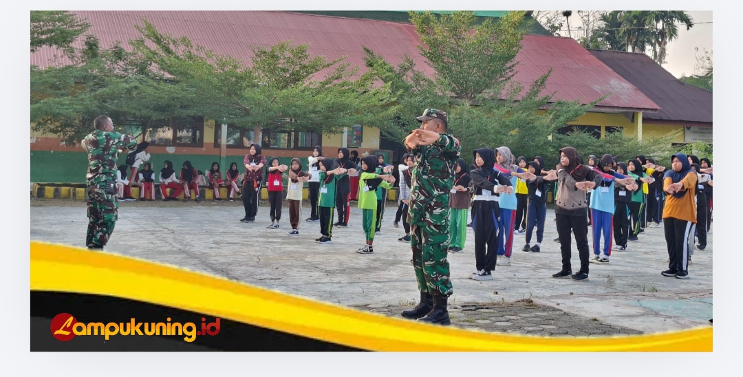 Satgas TMMD Ke-129 Pimpin Senam Pagi Bersama Siswa Baru MTsN 1 Bungo, Tanamkan Pola Hidup Sehat dan Disiplin