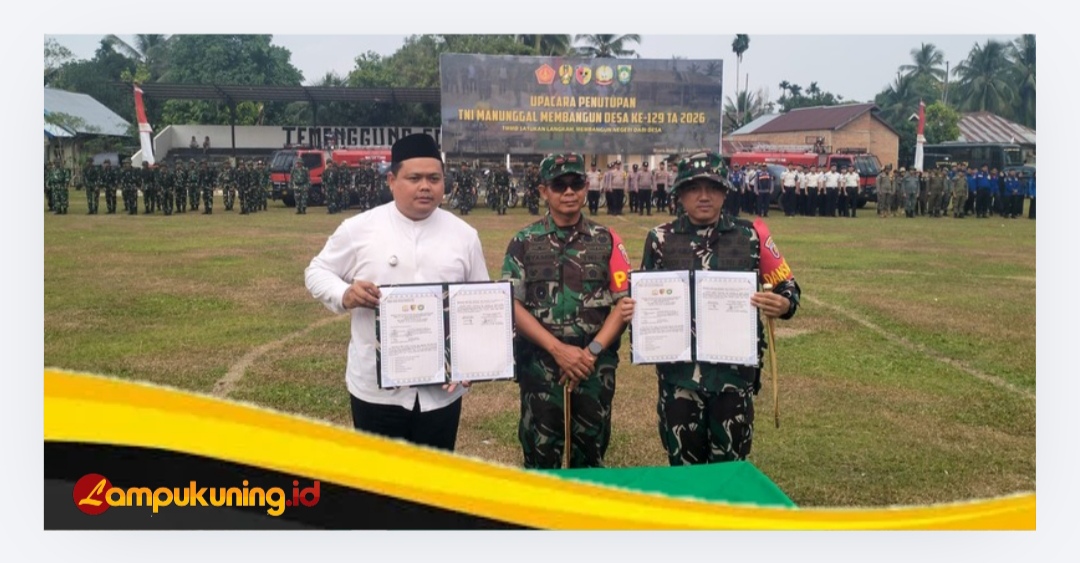 Penutupan Program TMMD Ke-129 Membuat Harapan dan Kebahagian Warga Desa Tanjung Agung Terwujud