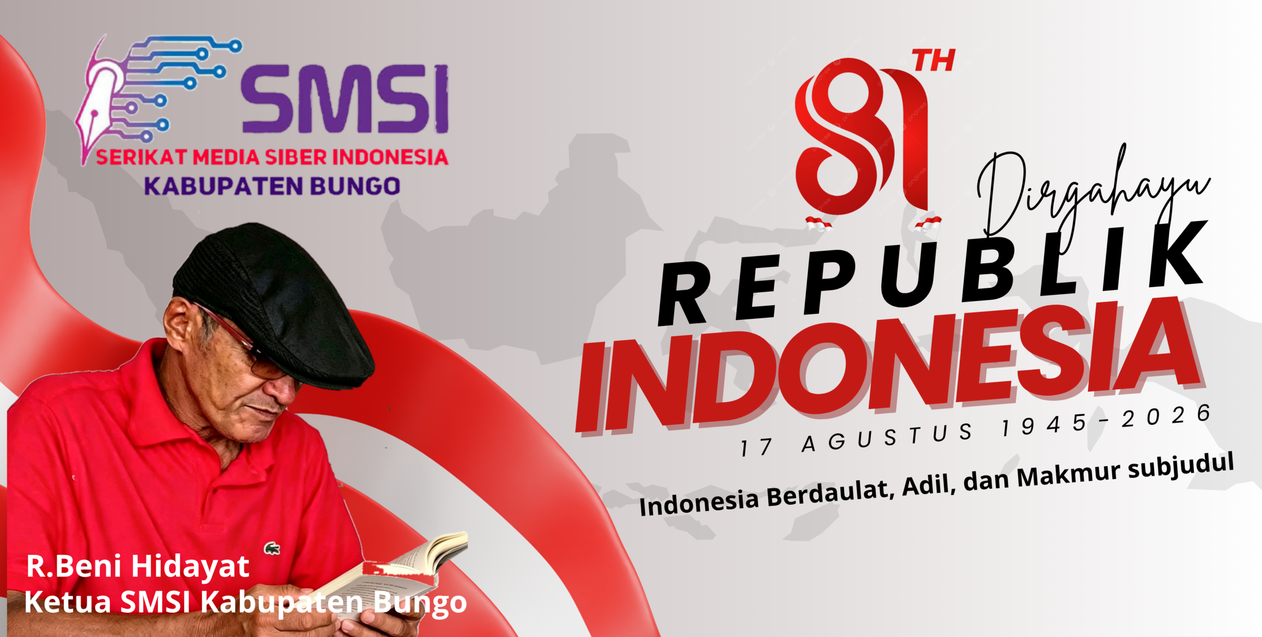 Ucapan HUT RI ke-81, SMSI Kabupaten Bungo