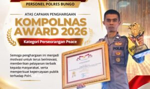 Aipda Arjunif Personel Polsek Bathin II Babeko Raih Peringkat I Kategori Perseorangan di Kelompok Peace Kompolnas Awards 2026