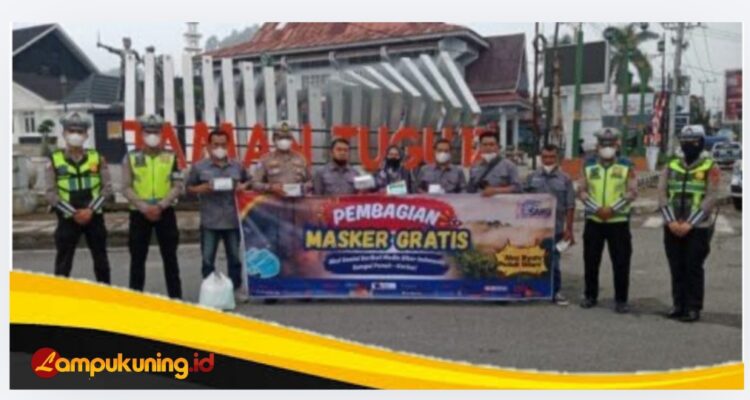 SMSI Kerinci-Sungai Penuh Peduli, 10 Ribu Masker Dibagi kepada Pengendara