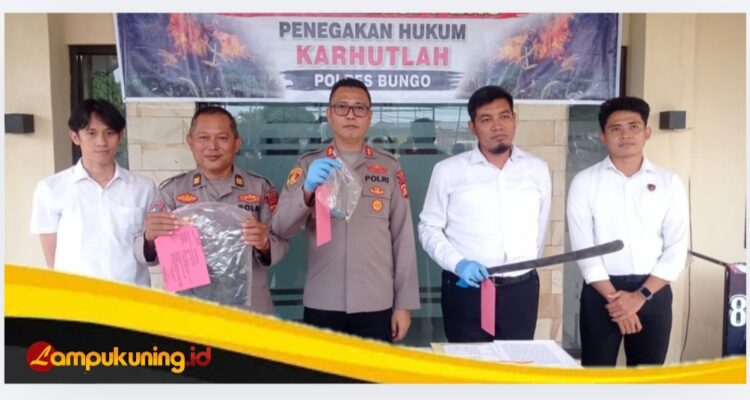 Polres Bungo Mengamankan Terduga Pelaku Karhutla di Dusun Pauh Agung