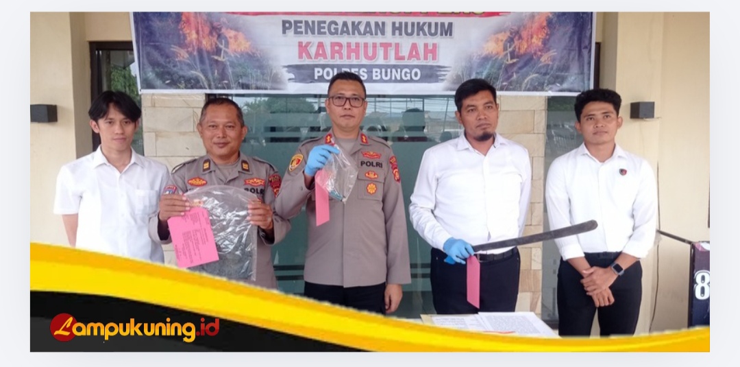Polres Bungo Mengamankan Terduga Pelaku Karhutla di Dusun Pauh Agung