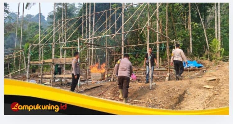 Polres Bungo Melakukan Penindakan Aktivitas Peti di Aliran Sungai Batang Tebo