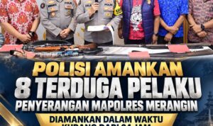 Gerak Cepat Polda Jambi, 8 Terduga Pelaku Penyerangan dan Penembakan Mako Polres Merangin Diamankan
