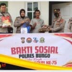 HUT ke-75 Humas Polri, Polres Bungo Salurkan Bantuan kepada Warga Kurang Mampu